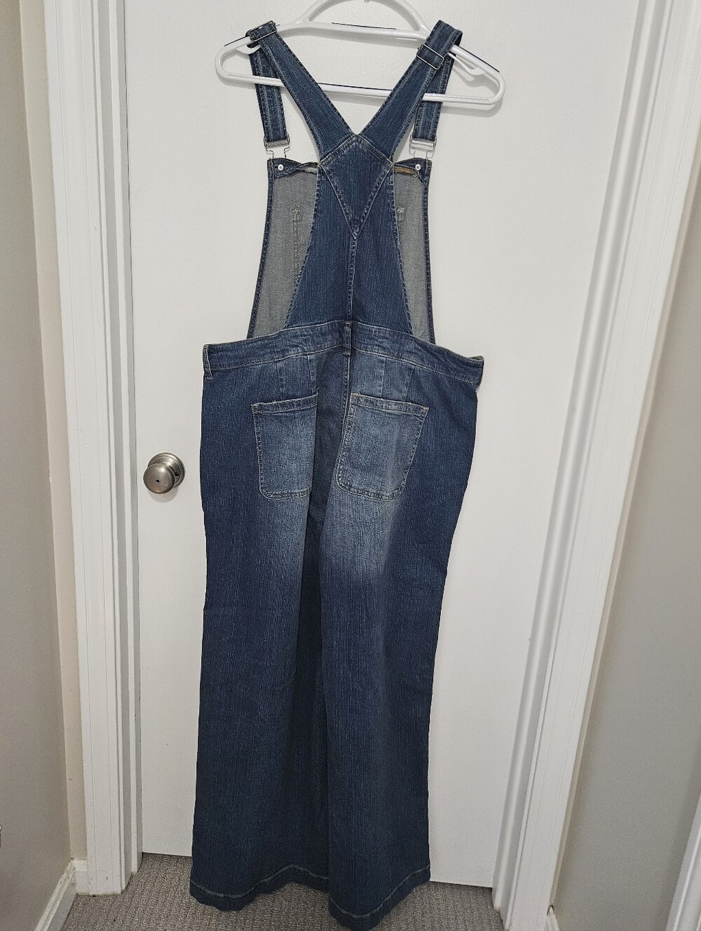 torrid Distressed Indigo Denim Wide Leg Overalls Size 16R - Picture 2 of 4